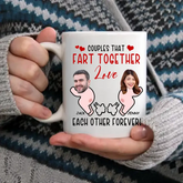 Tasse à café drôle avec visage personnalisé - Aimez-vous pour toujours, cadeaux de Saint-Valentin